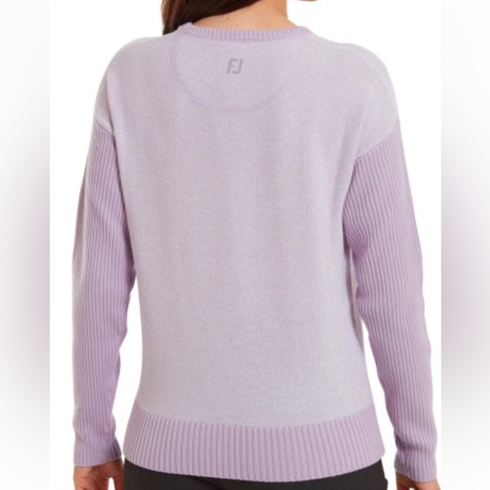 FootJoy crewneck sweater in purple cloud - Picture 2 of 12